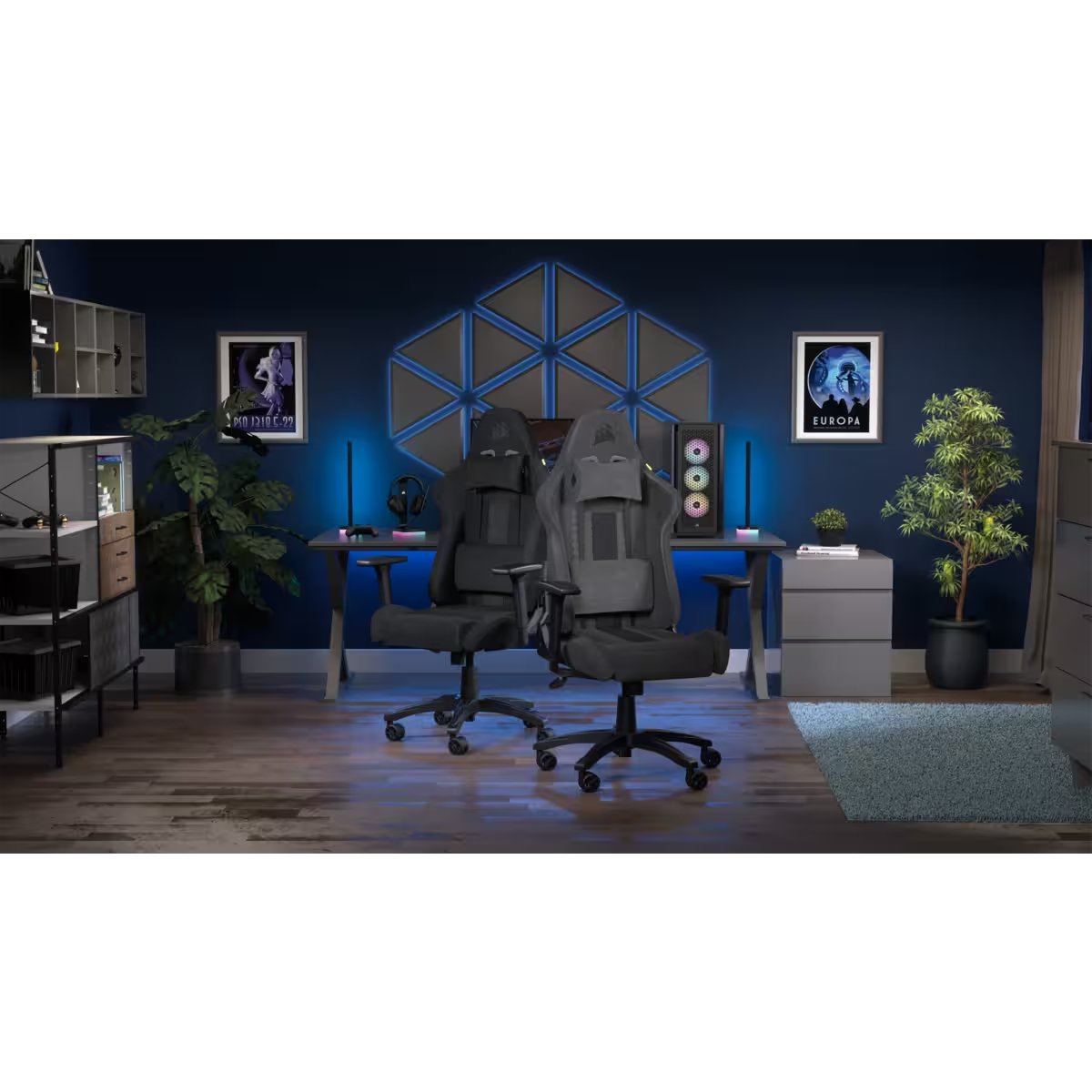 Silla Corsair Gaming Tc100 Relaxed Leatherette Fabric Negra Cf-9010051-Ww