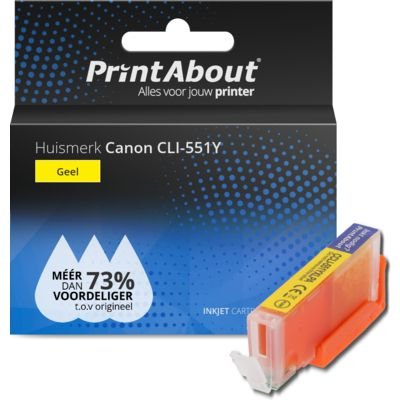 EAN 0632096830133 - PrintAbout CLI-551Y cartucho de tinta Compatible Amarillo imagen 1