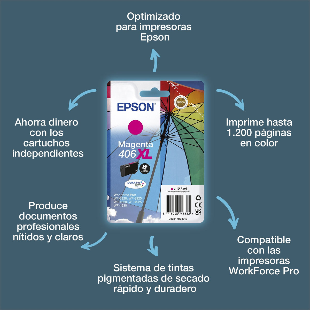 Epson Singlepack Magenta 406xl Durabrite Ultra Ink