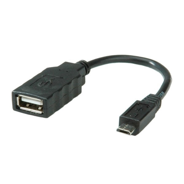 Cable Roline Usb 2.0  Usb 2.0 Typ Micro B - Typ A Bu, Otg, 0,15 M
