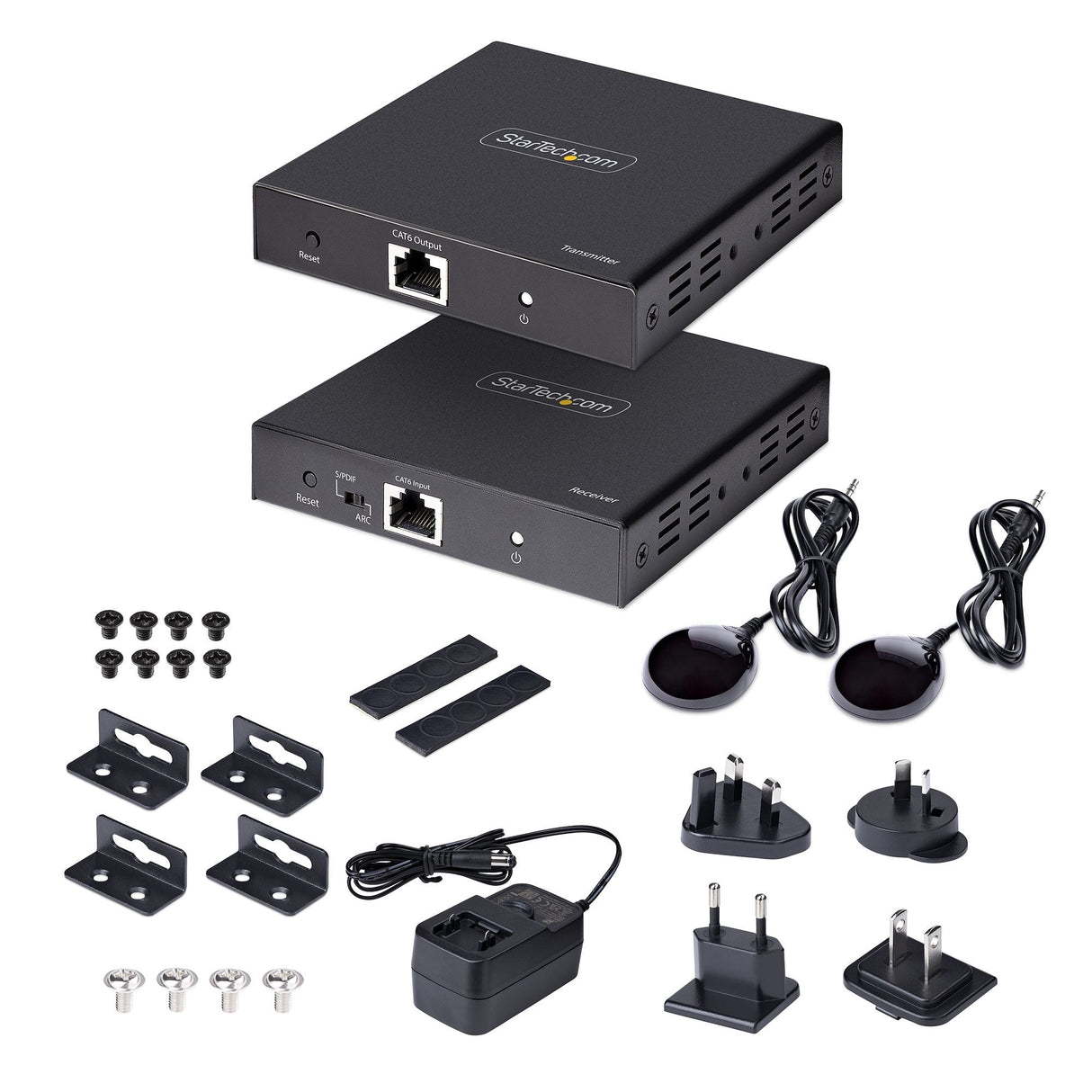 Startech.Com Extensor Hdmi 4k Por Cable Cat5/Cat6 Ethernet - Extensor De Vídeo 4k 60hz Hdr Hasta 70m - Salida De Audio S/Pdif - Juego Kit De Transmisor Y Receptor Hdmi