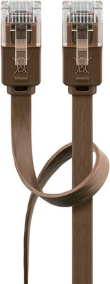Latiguillo Cat 6, U-Utp,  1.50 M, Marron, Plano Cu-Pvc