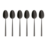 Sambonet Rock Pvd 6 Espresso Spoons Moka Nero Lucido