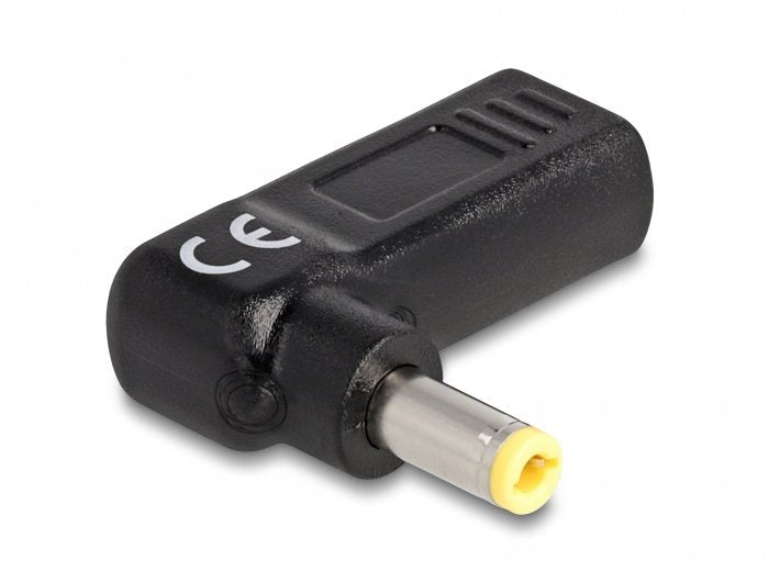Delock Adapter Für Notebook Ladecable Usb Type-C Buchse Zu 5,5 X 2,5 Mm Stecker 90° Gewinkelt