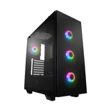 Caja Pc Fortron Midi Tower Cmt512 Negro, Ventilador Led 4 X A.Rgb, Panel Lateral Transparente