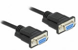 Delock Rs-232 Cable Seriell D-Sub 9 Buchse Zu Buchse Nullmodem Mit Schmalem Steckergehäuse - Full Handshaking - 1 M