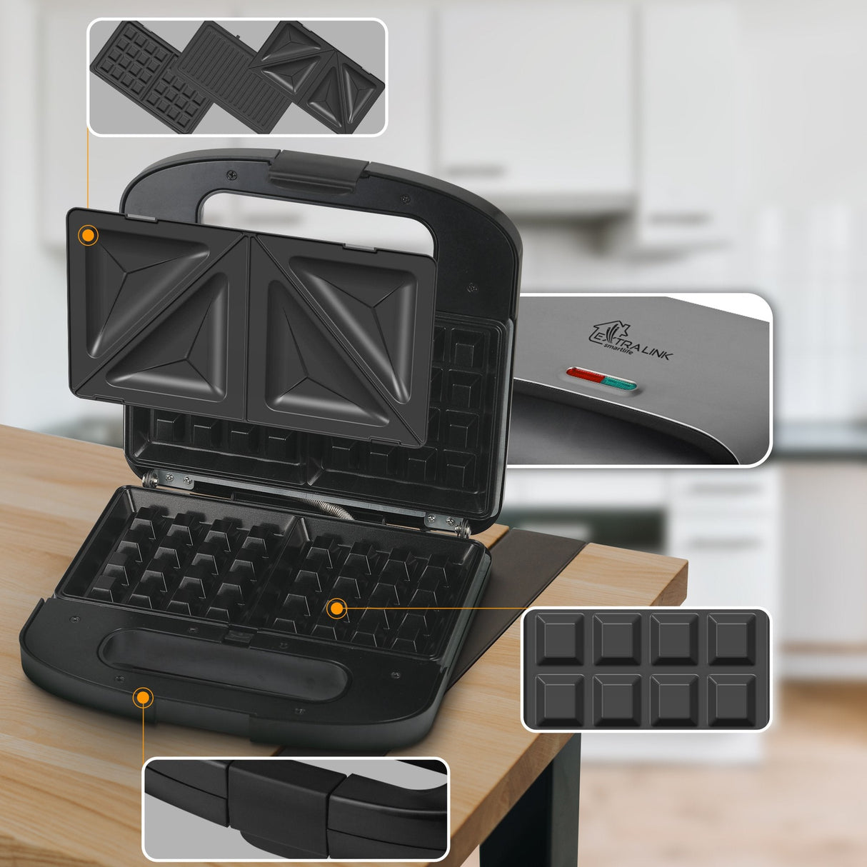 Extralink Smart Life Grill Sandwich & Waffle Maker Sj-37a