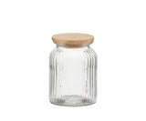 Bote Cocina Vidrio Bambú 1000ml Ms72137 Andrea House