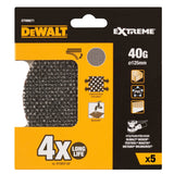 Pack 5 Lijas De Malla Ø125mm Grano: 40 Para Lijadoras Rotoorbitales Dtm8671-Qz Dewalt