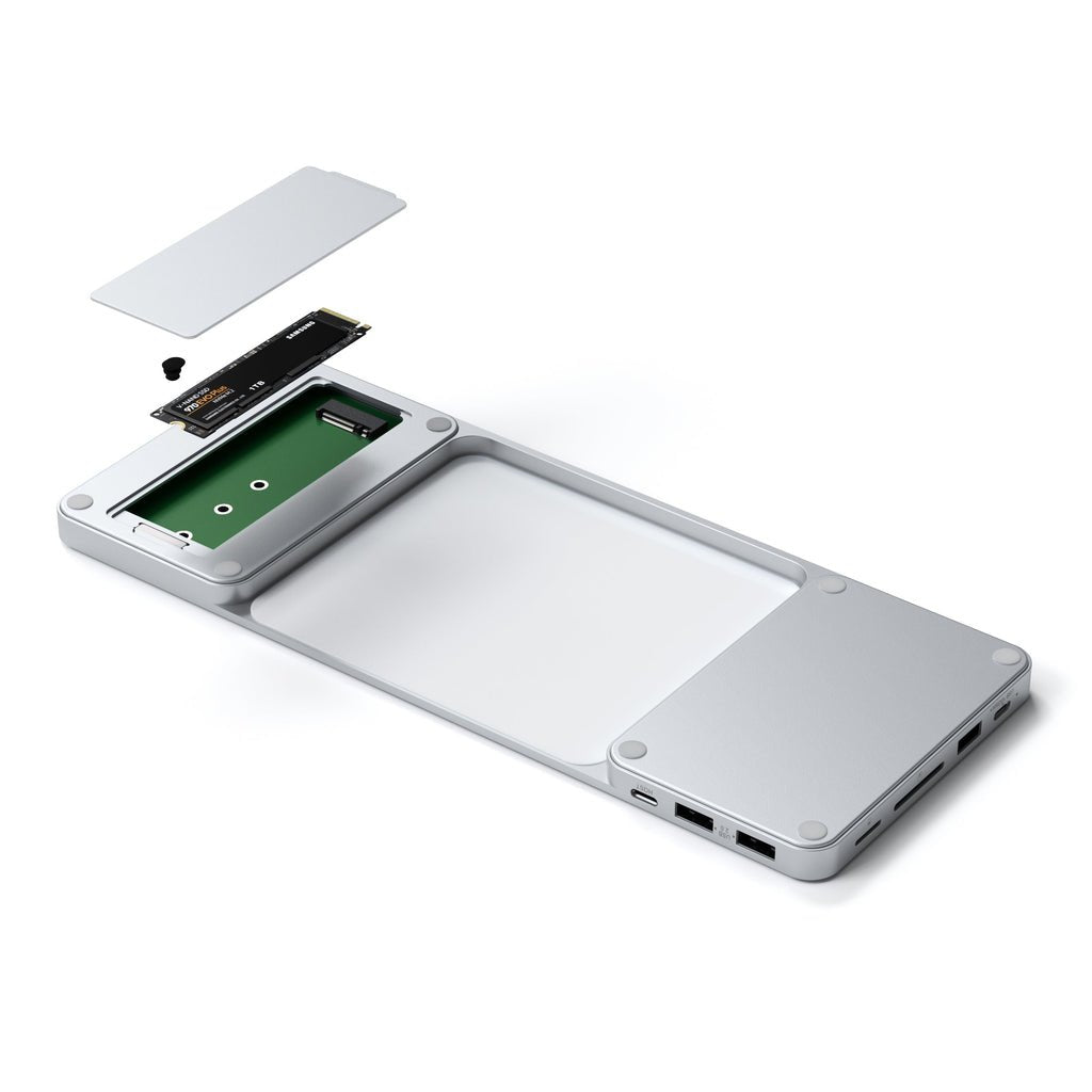 Satechi Slim Dock Do Imac 24" Usb-C (Usb-C 10gb, Usba-A 10gb, 2x Usb-A, Czytnik Kart Micro/Sd, Kieszen Na Nvme Sata) (Srebrny)