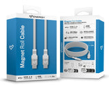 Energy Sistem Magnet Roll Cable Usb-C 2.0 - Hasta 60w Y 480mbps - Compatible Con Powerdelivery - Recubierto Con Pvc Y