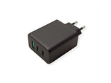 Value Usb Charger Mit Euro-Stecker, 3-Port (Typ-A, 2x Typ-C), 65w, Gan