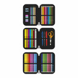 Milan Sunset Plumier De 3 Pisos Con Goma De Borrar, Sacapuntas, Lapiz, 3 Boligrafos Capsule, Regla, 12 Lapices De