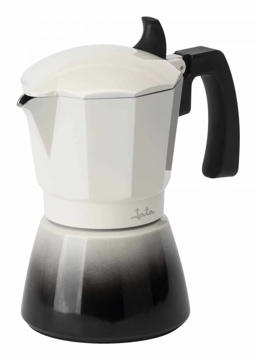 Jata Italian Coffee Maker Bistrea Induction Aluminium Body 6cups White-Black Hcaf2406