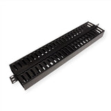 Value 19-Zoll-Frontplatte 1 He, Beidseitig Mit Cablekanal, Schwarz