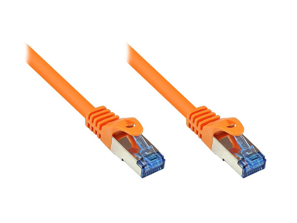 Goodconnections Cable De Red Con Protector De Pestaña, Cat. 6a, S Ftp, Pimf, Libre De Halógenos, 500mhz, Naranja, 15m,