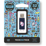 EAN 8436546592624 - TECH ONE TECH Unicornio dream unidad flash USB 32 GB USB tipo A 2.0 Azul, Transparente imagen 1