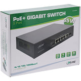 Inline® Poe+ Gigabit Network Switch 5 Port (4x Poe+), 1xsfp, 1gb/S, Desktop, Metal, Without Fan