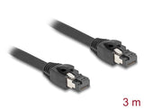 Cable De Red Delock Rj-45 Cat.8.1 S/Ftp, Hasta 40 Gbps (Negro, 3 Metros)