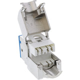 8 Piezas Pack Jack Inline Keystone Rj45, Blindado, Cat.6a, Azul