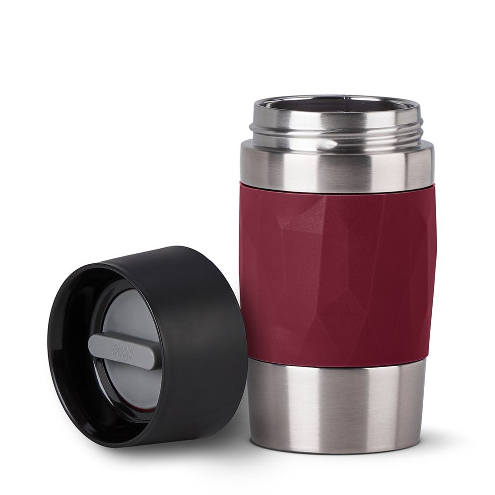 Emsa Travel Mug Taza Térmica Compacta 0,3 Litros Rojo Vino, Tapón De Rosca N2160900