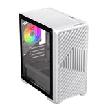 Caja Microatx Xc-220 Glass Argb Blanco Keepout Bahías Int.: 1x3,5, 2x2,5/2x3,5, 1x2,5/ 1xusb2.0, 2xusb3.0/ Audio In/Out