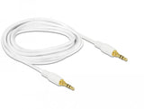 Delock 85550 Cable Estéreo De 3,5 Mm De 3 Pines Macho > Macho 2 M Blanco
