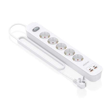 EAN 8435739904466 - AISENS ASPS-2A2C14-W base múltiple 1,4 m 5 salidas AC Interior imagen 2