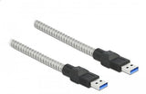 Delock 86775 Cable Usb 3.2 Gen 1 De Tipo-A Macho A Tipo-A Macho Con Cubierta Metálica 1 M
