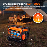 Extralink Ex.30349 Motor-Generador 2800 W 15 L Gasolina Negro, Naranja