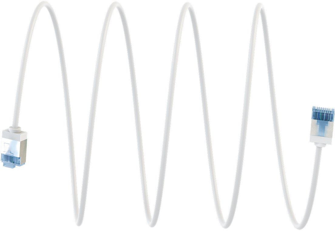 Goobay Cable Cat.6a Ultraflexible Delgado, U/Ftp Blanco, 0,5 Metros, Conector Extracorto 74328