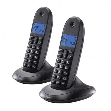 Telef. Inalambrico Dect Digital Motorola C1002lb+  Duo/Gris Rojo/Pantalla Retroiluminada/Manos Libres 107c1002gw