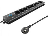 EAN 5901878501147 - Qoltec 50114 limitador de tensión Negro 8 salidas AC 230 V 3 m imagen 1