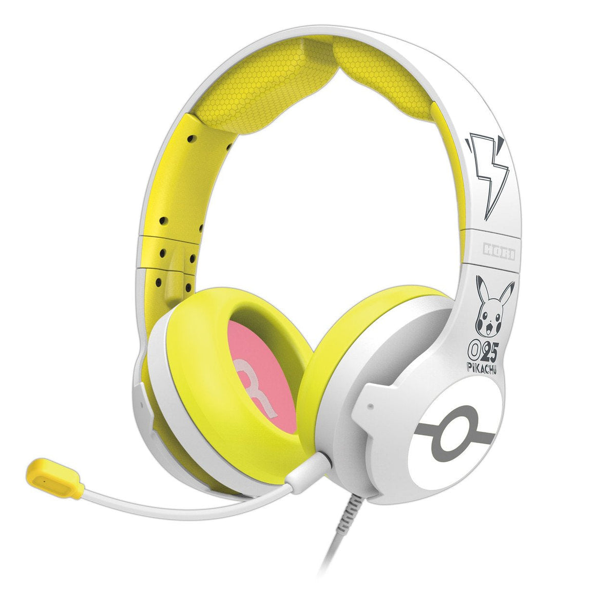 Auriculares Micro Gaming Hori Pro Pikachu Pop White Supraural 40mm Jack 3.5mm Cancelacion De Ruido