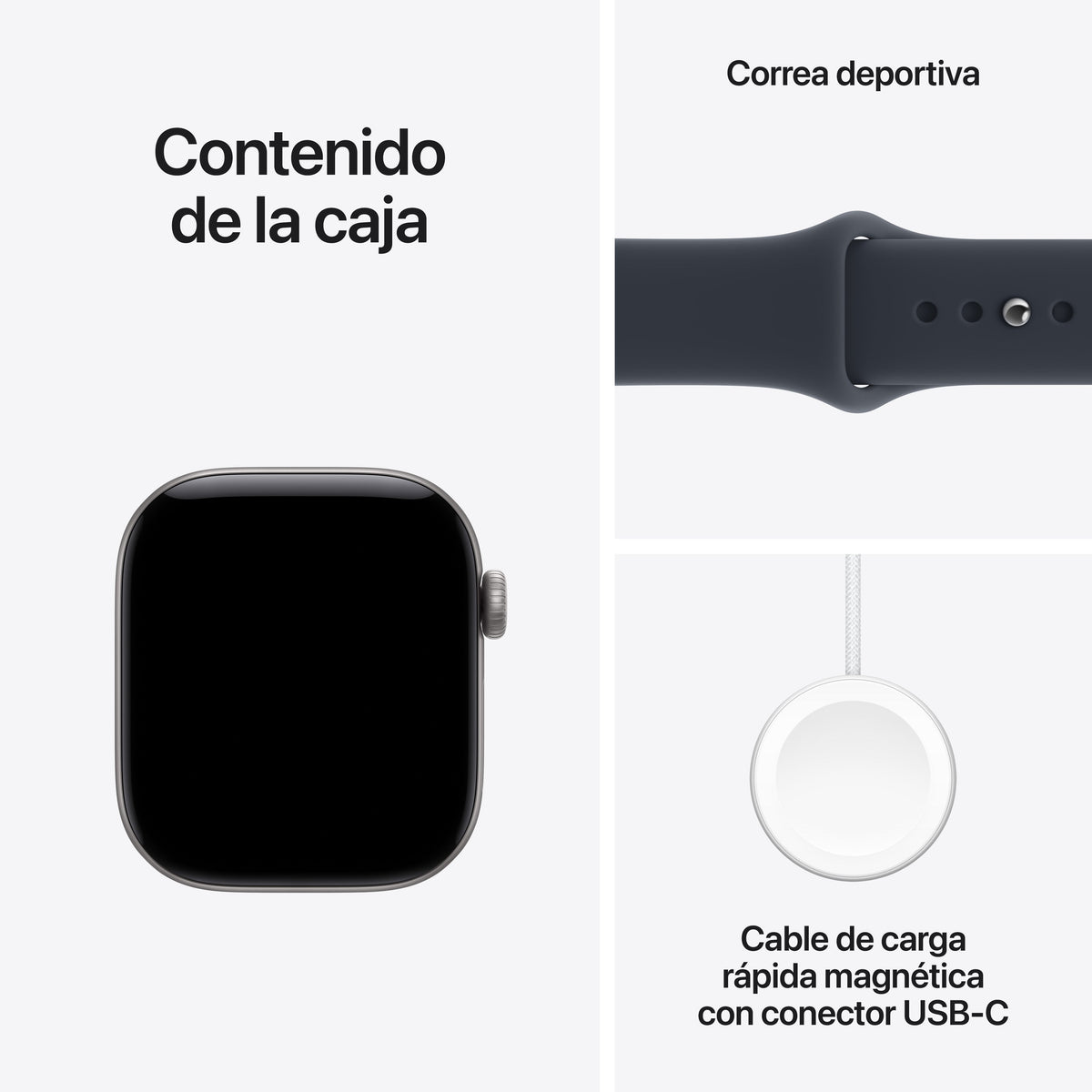 Apple Watch Series 12 (2026) Gps+Cel 42mm Caja De Aluminio Gris Espacial Correa Deportiva Azul Marino Talla S M Siri Ai