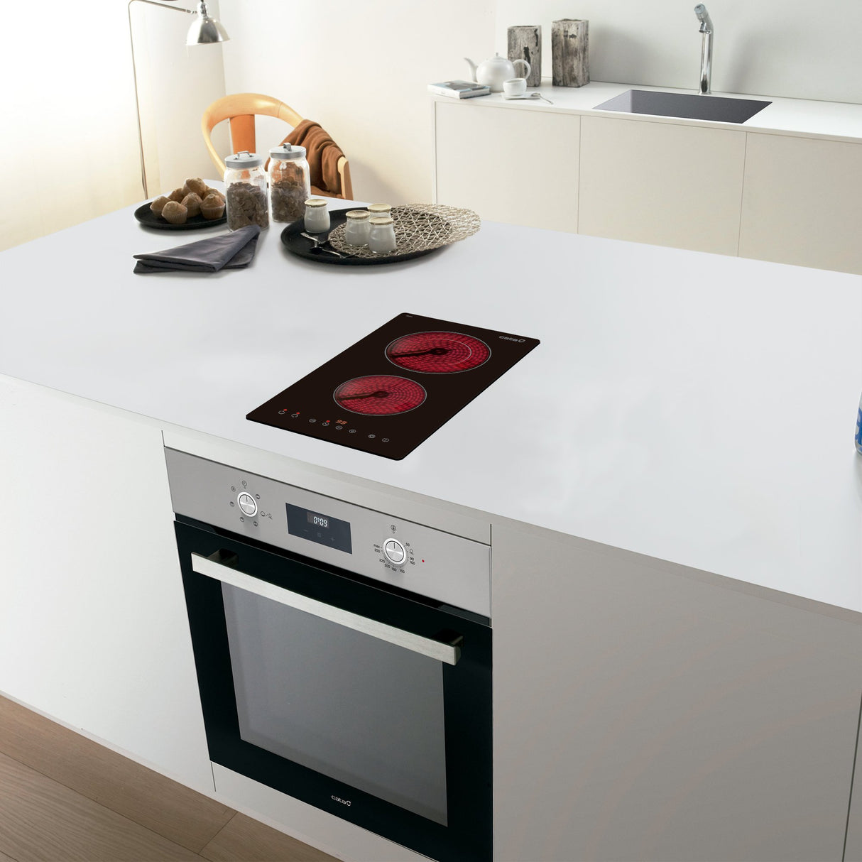 EAN 8422248109444 - CATA TD 3002 BK Negro Integrado 29 cm Cerámico 2 zona(s) imagen 4