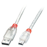 Lindy 41782 Cable Usb 1 M Usb 2.0 Usb A Mini-Usb B Transparente (Lindy Usb 2.0 Kabel A/Mini-B 1m)