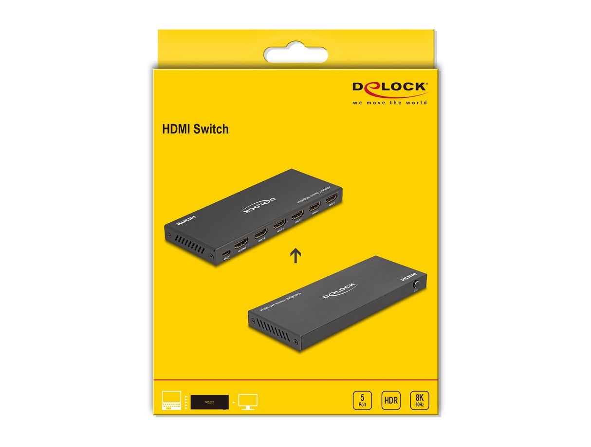Delock Hdmi Switch 5 X Hdmi In Zu 1 X Hdmi Out 8k 60 Hz