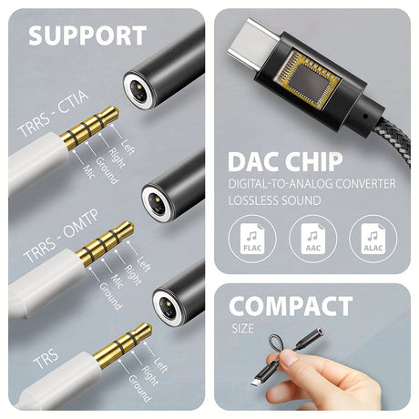 EAN 8595247908193 - Axagon ADA-HC cable de audio 0,1 m 3,5mm USB Tipo C Negro imagen 4