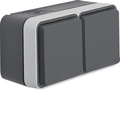 Berker 47843515 Fr-2fach Steckdose Waagerecht Schuko W.1 Grau