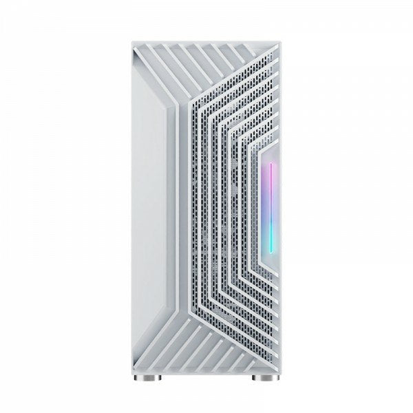 Nfortec Caja Gaming Cristal Templado Nervia White. Usb 3.0 A-Rgb. Blanco