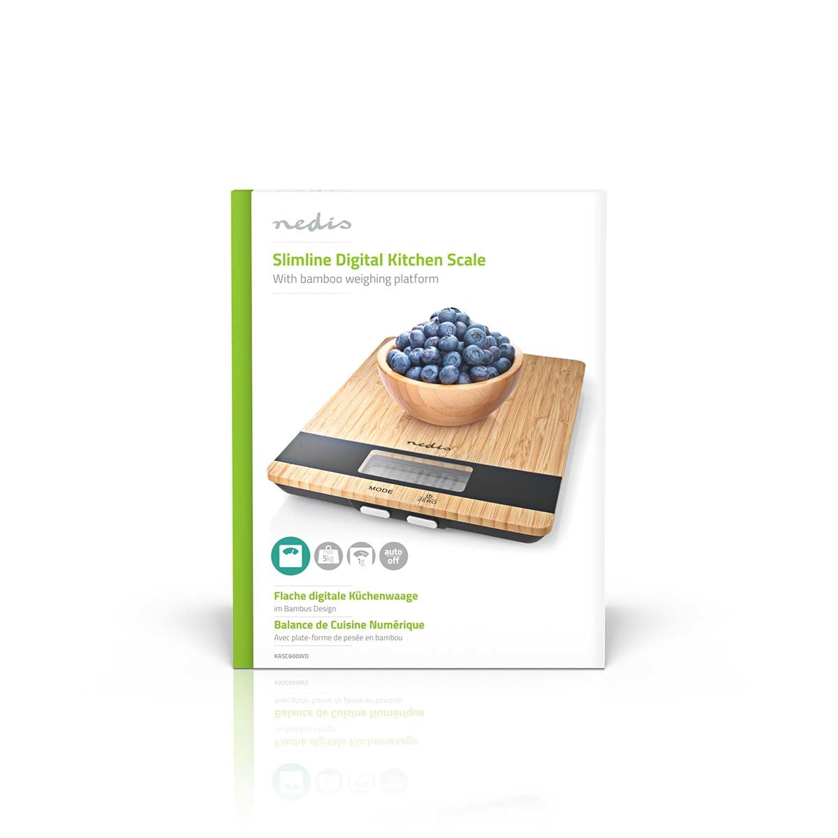 Nedis Bascula De Cocina  Digital  Madera / Plastico  Marron