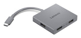 Lenovo Gx91r64790 Base Para Portátil Y Replicador De Puertos Alámbrico Usb 3.2 Gen 1 (3.1 Gen 1) Type-C Gris