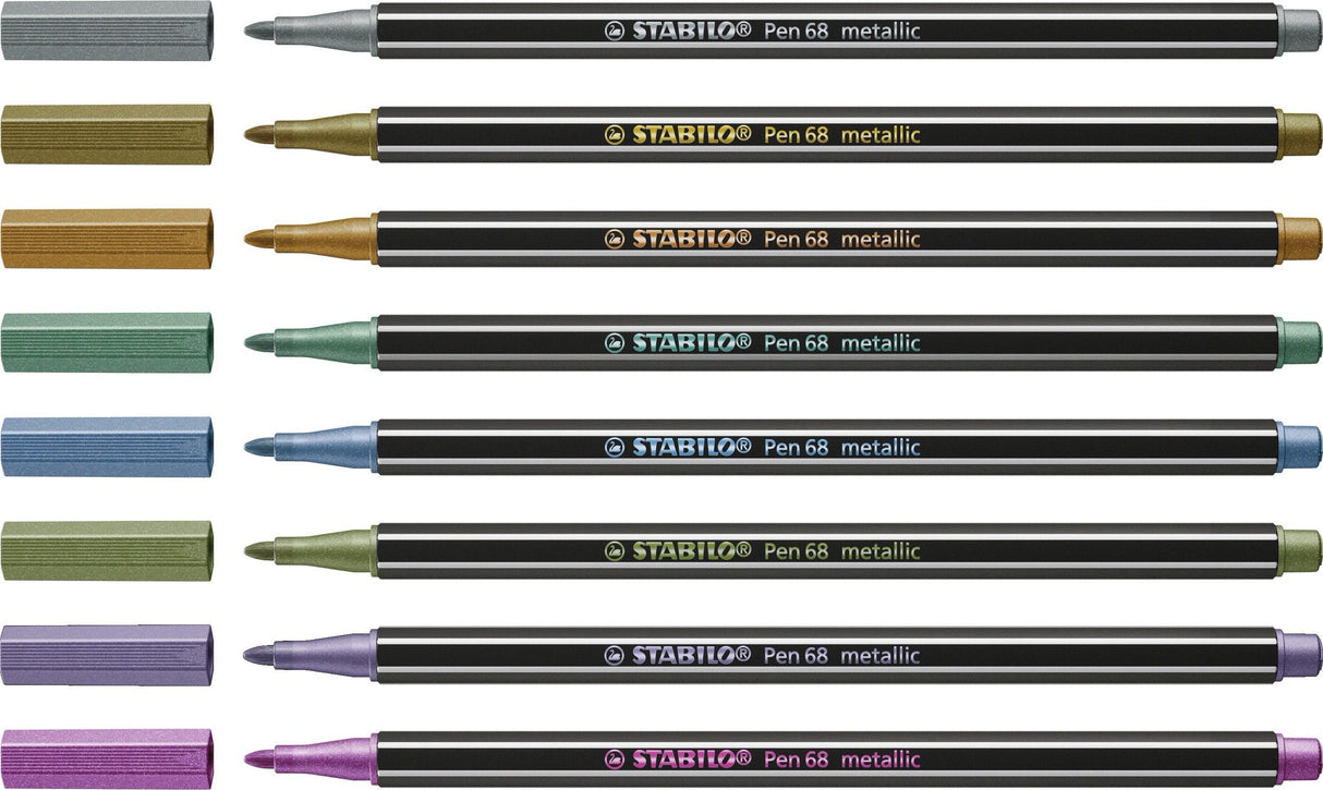 Stabilo Rotulador Pen 68 Metallic En Estuche De Plástico 8 C/Surtidos Metálicos