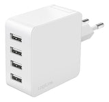 Logilink Usb-A Charger, 24 W, 4-Port, 4x Usb-A, Blanco