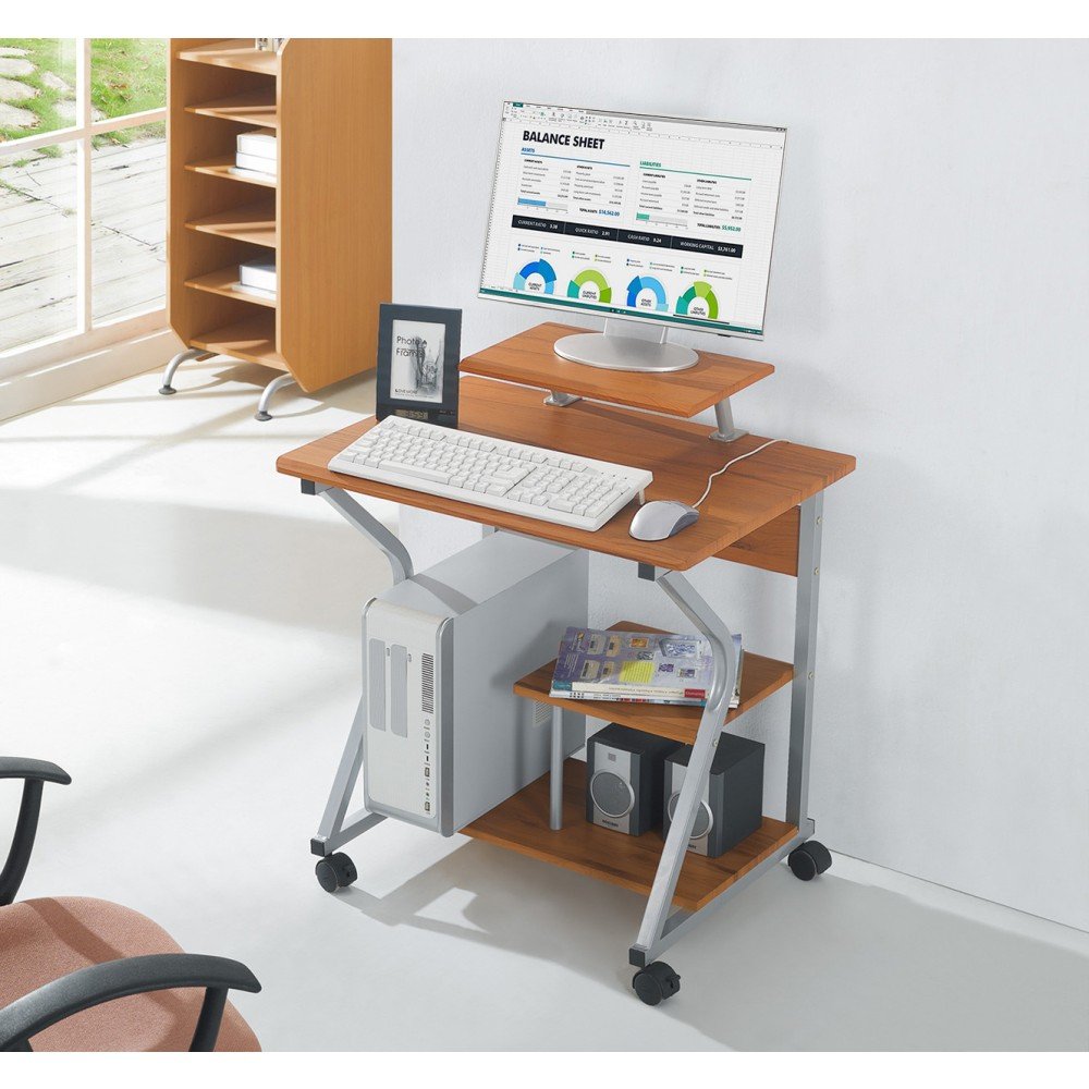 Escritorio Para Ordenador Techly 700x500 Con Extensión Haya