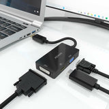 Aisens Conversor Displayport V1.2 A Vga/Dvi/Hdmi, Dp 1.2/M-Vga/H-Dvi/H-Hdmi/H 4k, Negro, 15cm