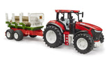 Brother Roadmax Tractor Con Un Remolque Trasero Y 3 Troncos De Árboles, Jugando Vehículo 03453