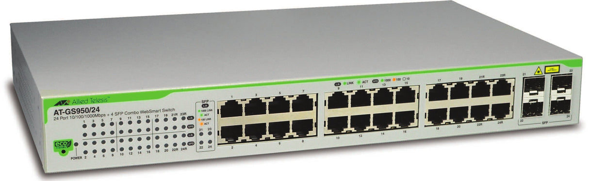 Allied 24x Port X10/100/1000baset Websmart Switch With 4 Unpopulated Sfp Bays