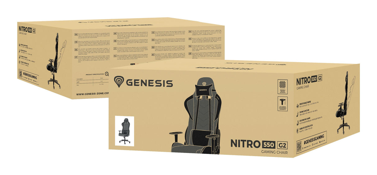 Silla Gaming Genesis Nitro 550 G2 Gaslift 4 150kg Gris